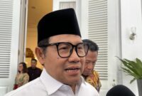 Menteri Koordinator Pemberdayaan Masyarakat sekaligus Ketua Umum PKB, Muhaimin Iskandar (Cak Imin), di Balai Kota DKI Jakarta, Selasa (26/8/2025). (Foto: Liputan6.com/Winda Nelfira)